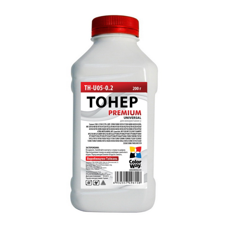 Тонер ColorWay (TH-U05-0.2) HP LJ P1005/1102/1010/2035 Premium Universal 200 г