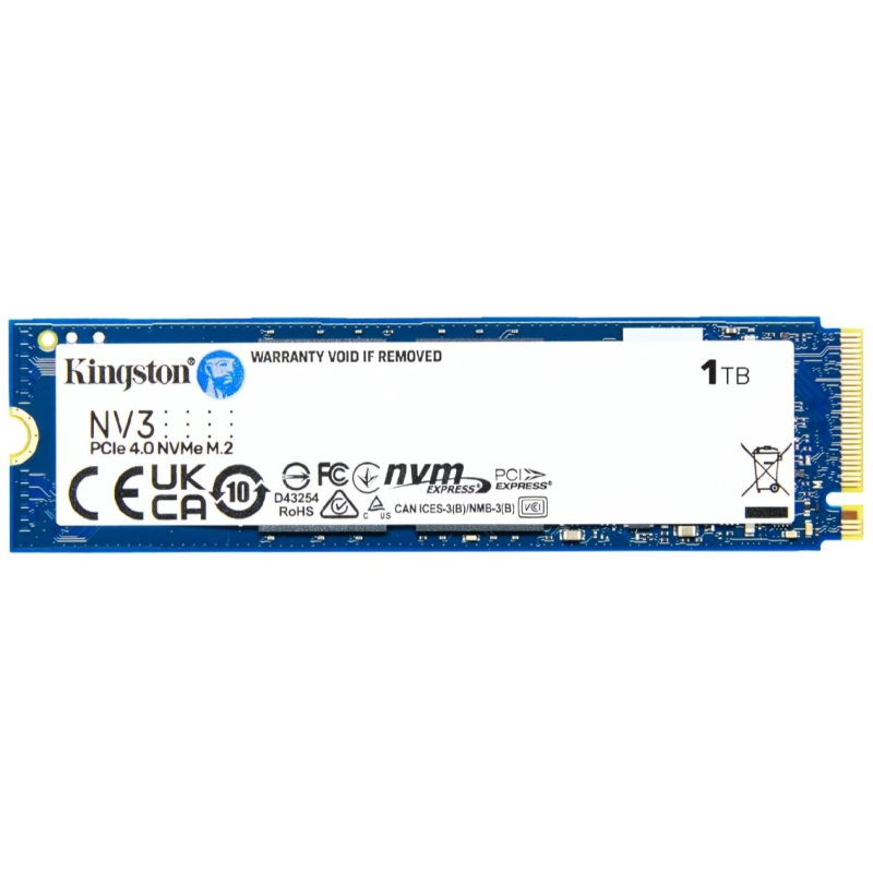Накопичувач SSD 1TB M.2 NVMe Kingston NV3 M.2 2280 PCIe Gen4.0 x4 (SNV3S/1000G)