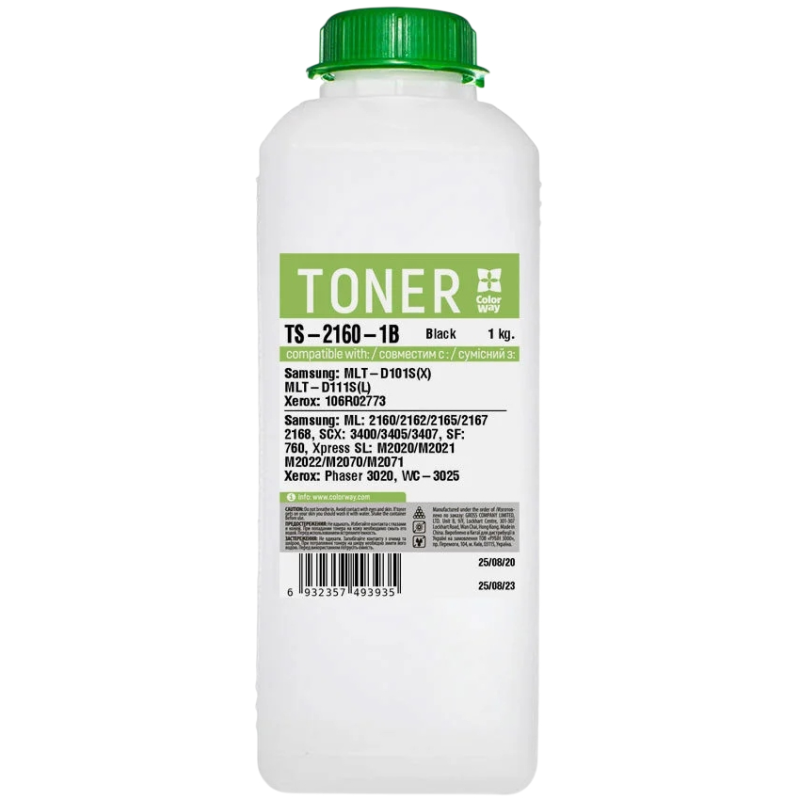 Тонер ColorWay (TS-2160-1B) Samsung ML2160/2165/SCX3400/3405, 1000 г