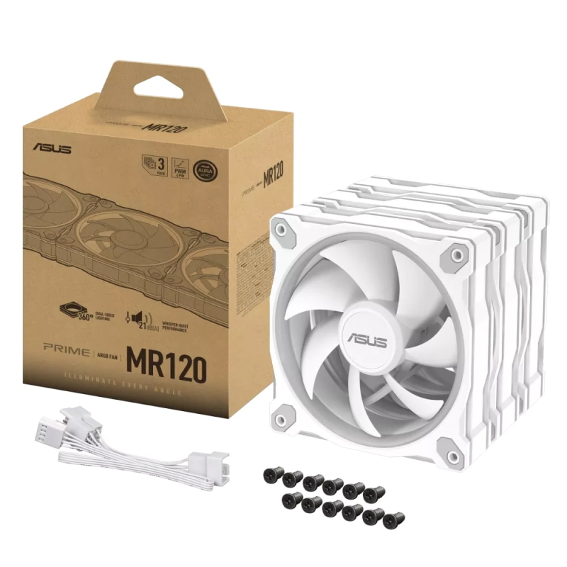 Вентилятор Asus Prime MR120 ARGB White 3in1 (90DA00I3-B09020)