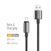 Кабель ColorWay USB - Lightning (M/M), zinc alloy braided, 3А, 1 м, Black (CW-CBUL098-BK)