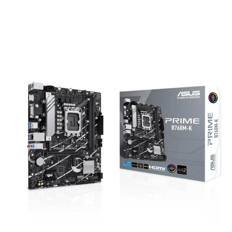 Материнcька плата ASUS PRIME B760M-K s1700 B760 2xDDR5 M.2 HDMI D-Sub mATX