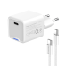 Мережевий зарядний пристрій ColorWay GaN Mini 25W PD Port PPS USB-C White (CW-CHS052PDC-WT) + кабель USB Type-C