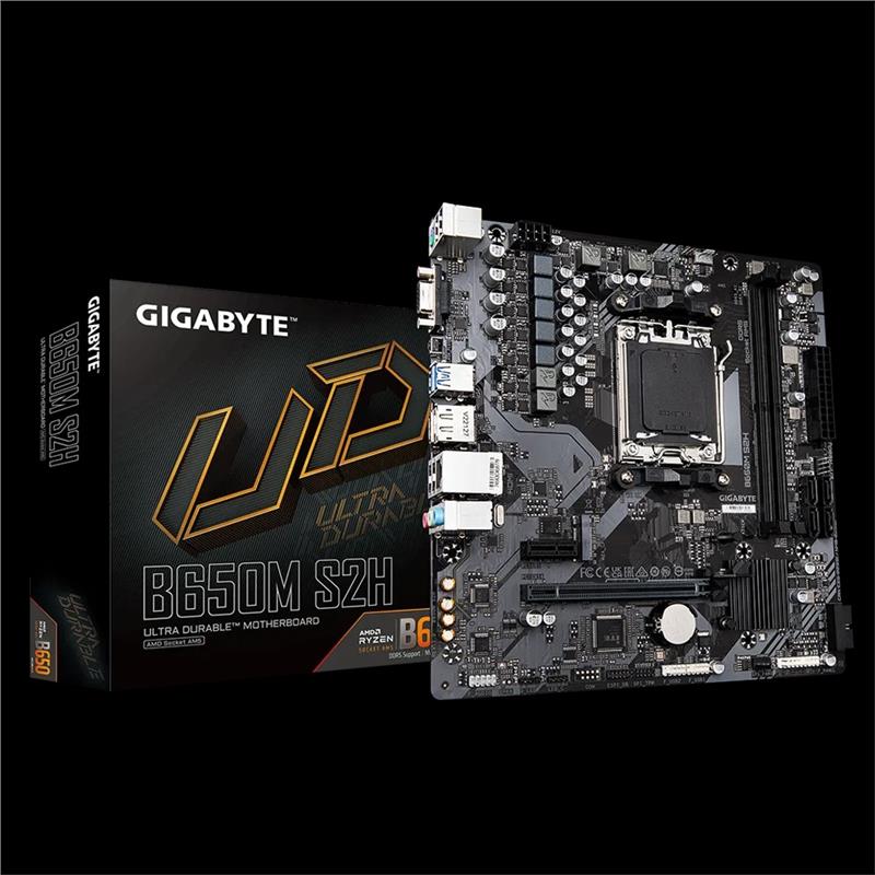 Материнська плата GIGABYTE B650M S2H sAM5 B650 2xDDR5 M.2 HDMI DP D-Sub mATX