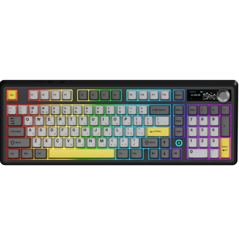 Клавіатура бездротова Ajazz AK980 V2 Maillard Switch Black (AK980-V2-M-BGY)