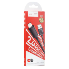 Кабель Hoco X88 Gratified USB - Lightning  (M/M), 1 м, Black (6931474783301)