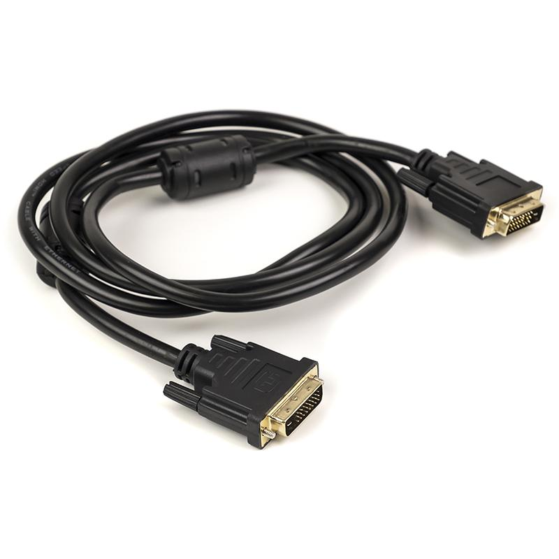 Кабель PowerPlant (CA910854) DVI-D 24M-24M, 1.5м, Double ferrites, Black