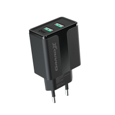 Мережевий зарядний пристрій Grand-X CH-15B (2xUSB 2.1A) Black