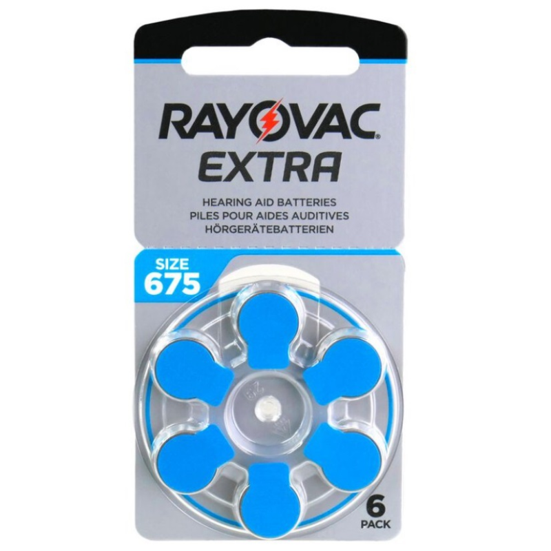 Батарейка Rayovac Extra 675 (675AUX-6XEMF) BL 6 шт (для слухових апаратів)
