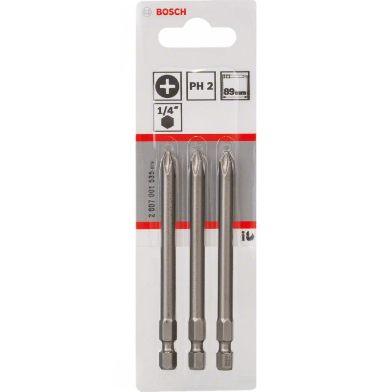 Біта Bosch Extra-Hart PH2, 89мм, 3шт (2.607.001.535)