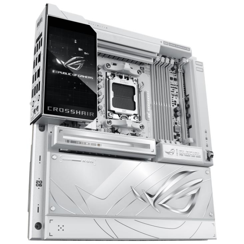 Материнcька плата ASUS ROG CROSSHAIR X870E GLACIAL sAM5 X870E 4xDDR5 M.2 USB Type-C Wi-Fi BT E-ATX білий