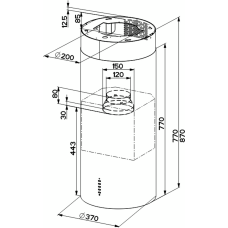 Витяжка Faber Cylindra Isola Evo Plus BK Matt A37