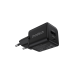 Мережевий зарядний пристрій Choetech (USB-C+USB-A) Black (PD5012-EU-BK)