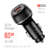 Автомобільний зарядний пристрій ColorWay 2USB (Type-C PD65W + USB QC3.0 18W) 83W Black (CW-CHA068PD-BK)