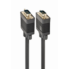 Кабель Cablexpert VGA - VGA (M/M), HD15, з 2-ма фер. кільцями, чорний, 10 м (CC-PPVGA-10M-B) пакет
