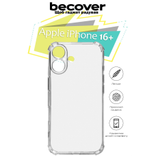 Чохол-накладка BeCover Anti-Shock для Apple iPhone 16 Plus Clear (712111)