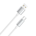 Кабель ColorWay USB - USB Type-C (M/M), zinc alloy braided, 3А, 1 м, White (CW-CBUC098-WT)