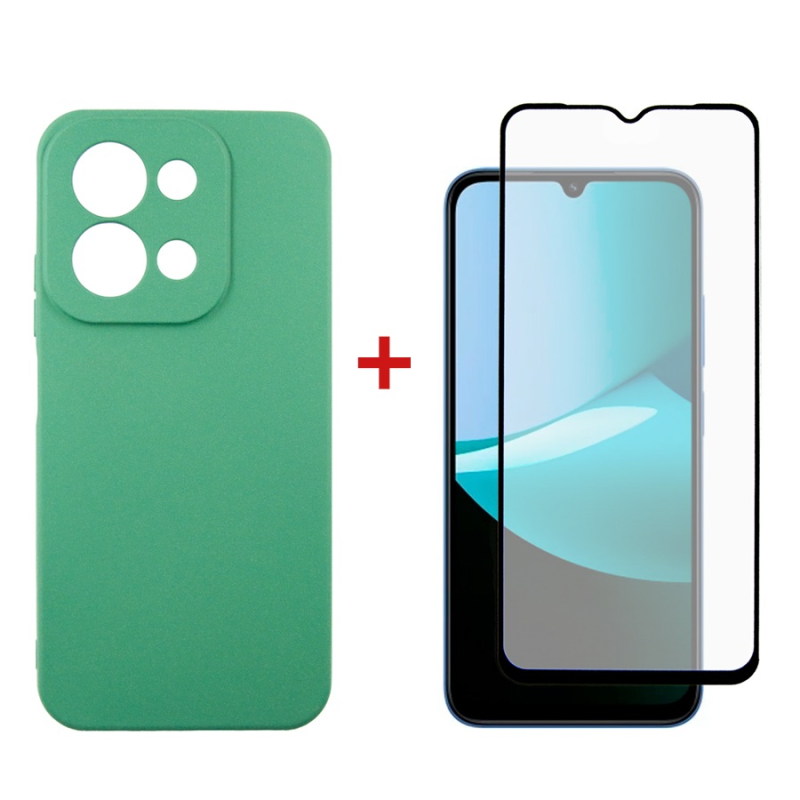 Чохол-накладка Dengos Soft для Xiaomi Redmi 15C Mint (DG-KM-167) + захисне скло