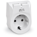 Мережевий зарядний пристрій з розеткою REAL-EL CS-25 (2USB, 2.1A) White