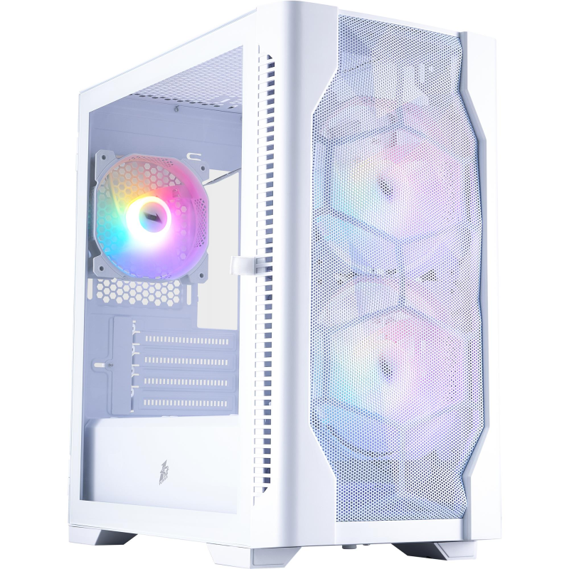 Корпус 1stPlayer D4-M-WH-2F1P-W-1F1-W White