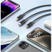 Кабель Essager Simple 3 in 1 USB - MicroUSB+USB Type-C+Lightning (M/M), 100W, 1.2 м Black (EXCMTL-JJ01-P)