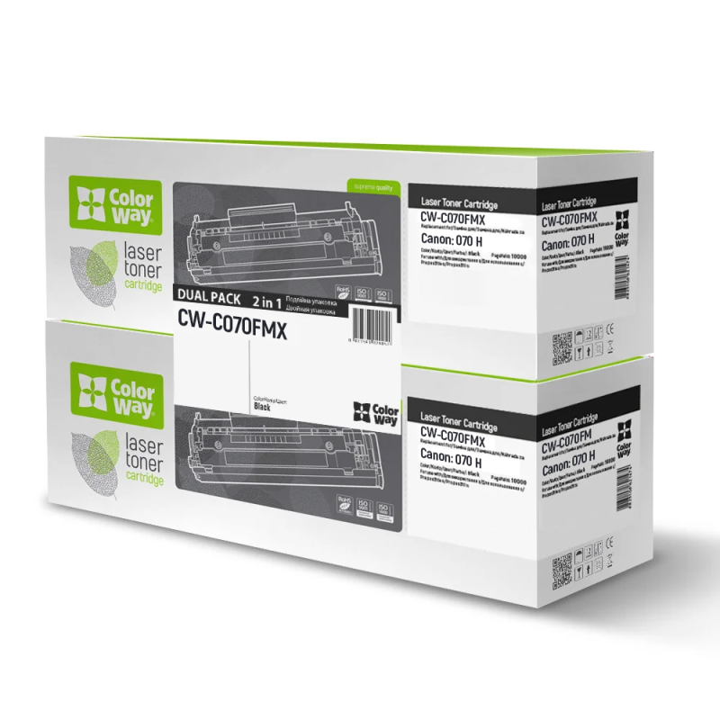 Картридж ColorWay (CW-C070FMX) Canon MF461w/463dw/465dw/LBP243dw/246dw Black Dual Pack (Canon 070H)