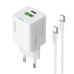 Мережевий зарядний пристрій ColorWay GaN Mini 30W PD Port PPS USB (Type-C PD + USB QC4.0) White (CW-CHS053PDC-WT) + кабель USB Type-C