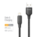 Кабель ColorWay USB - Lightning (M/M), TPE embossed, 3А, 1 м, Black (CW-CBUL101-BK)