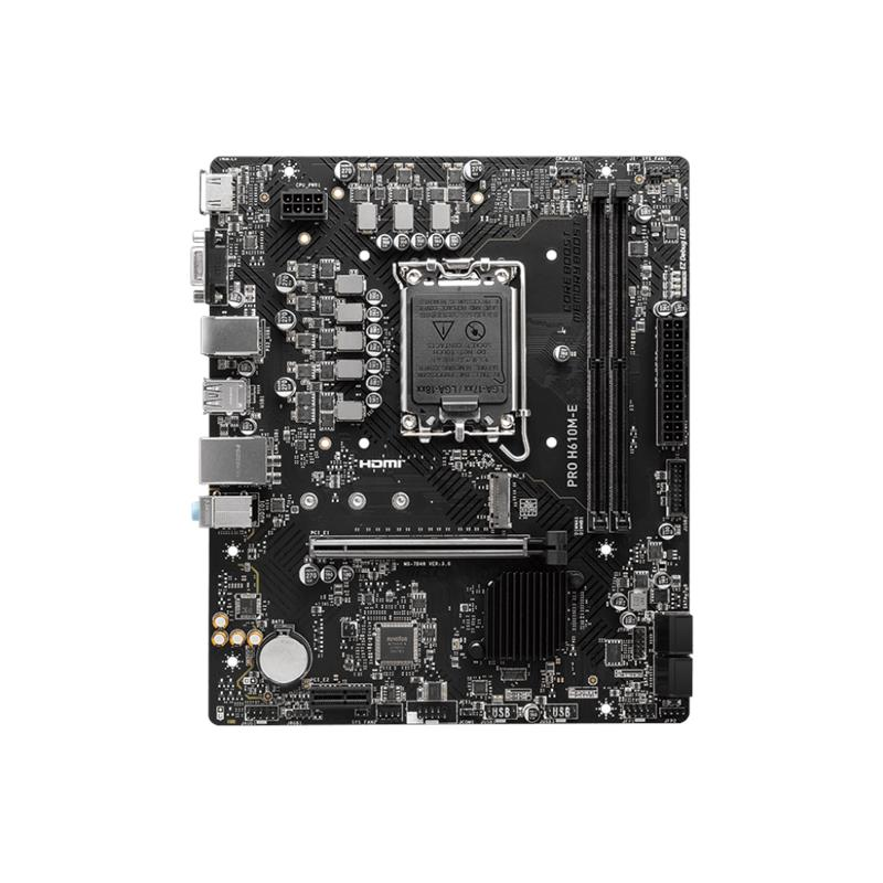 Материнcька плата MSI PRO H610M-E s1700 H610 2xDDR5 M.2 HDMI D-Sub mATX