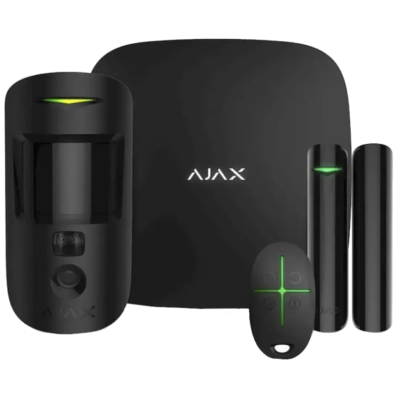 Комплект охоронної сигналізації Ajax StarterKit Cam Plus HDR (8EU) UA Black