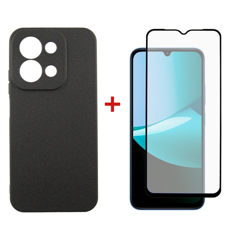 Чохол-накладка Dengos Carbon для Xiaomi Redmi 15C Black (DG-KM-165) + захисне скло