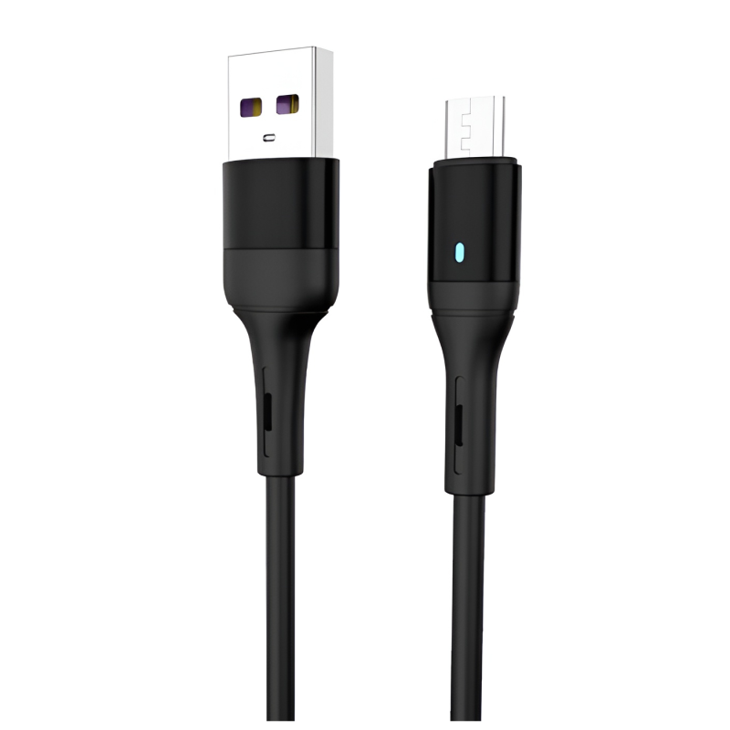 Кабель SkyDolphin S06V LED Smart Power USB - micro USB (M/M), 1 м, Black (USB-000559)