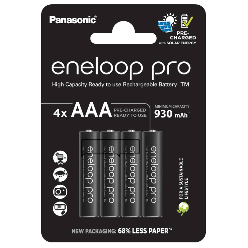 Акумулятори Panasonic Eneloop Pro AAA/HR03 NI-MH 930 mAh BL 4 шт 