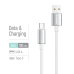 Кабель ColorWay USB - USB Type-C (M/M), zinc alloy braided, 3А, 1 м, White (CW-CBUC098-WT)
