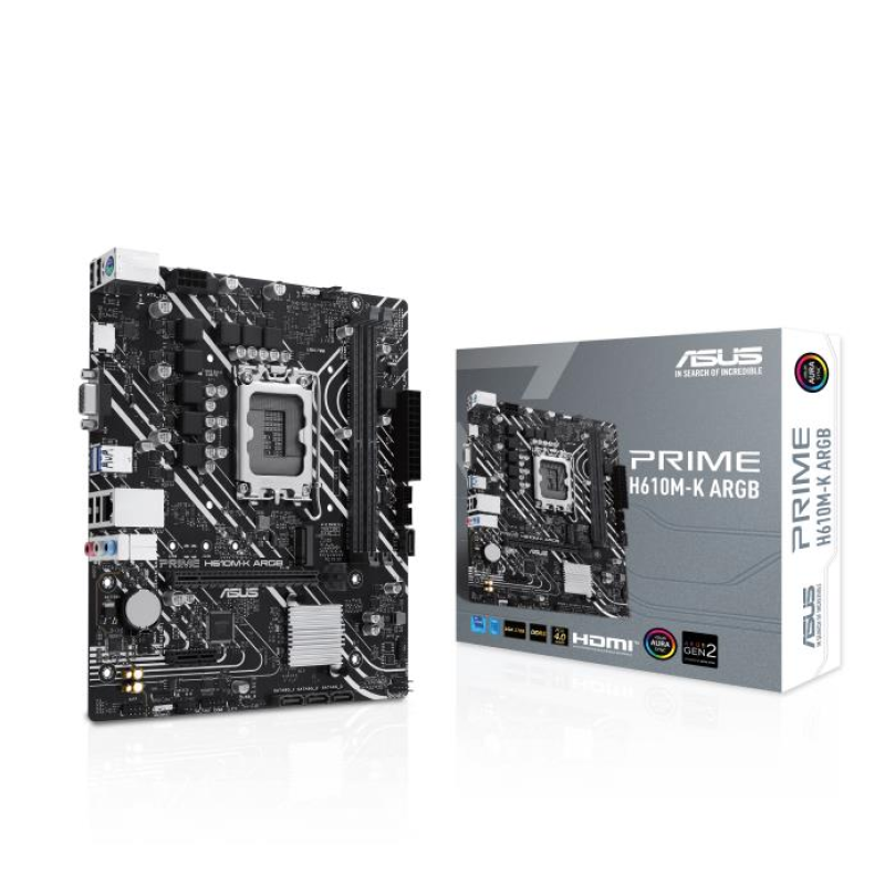 Материнcька плата ASUS PRIME H610M-K ARGB s1700 H610 2xDDR5 M.2 HDMI D-Sub mATX ARGB