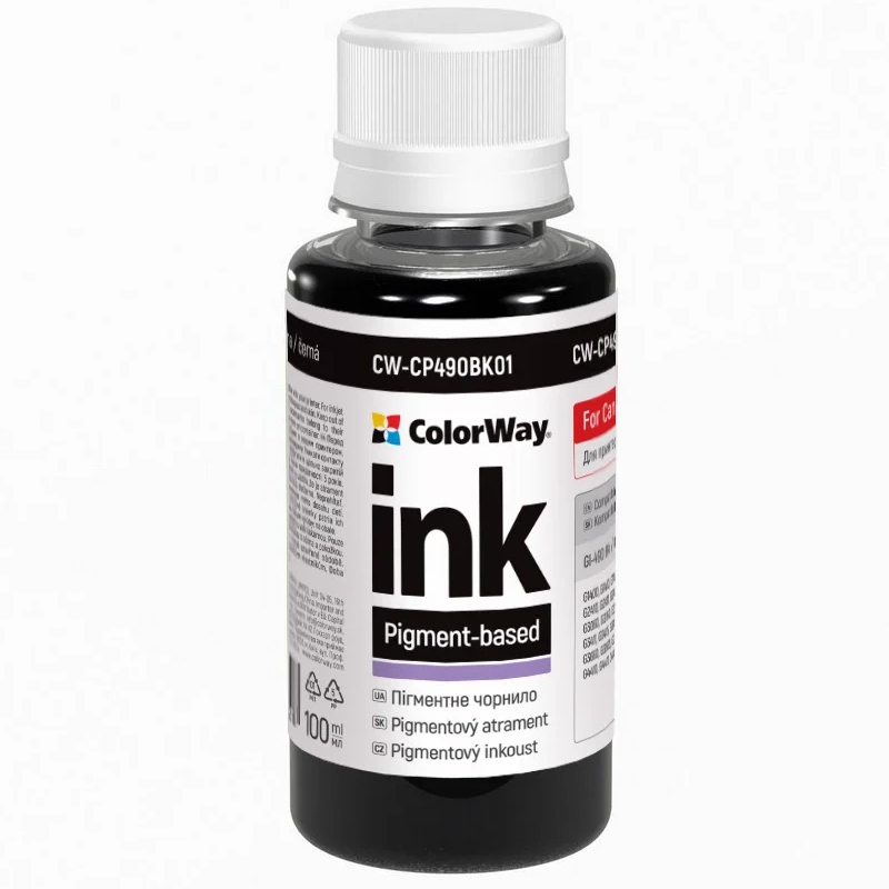Чорнило ColorWay Canon Pixma G1400/G2400/G3400 (ColorWay-CP490BK01) Black Pigment, 100мл