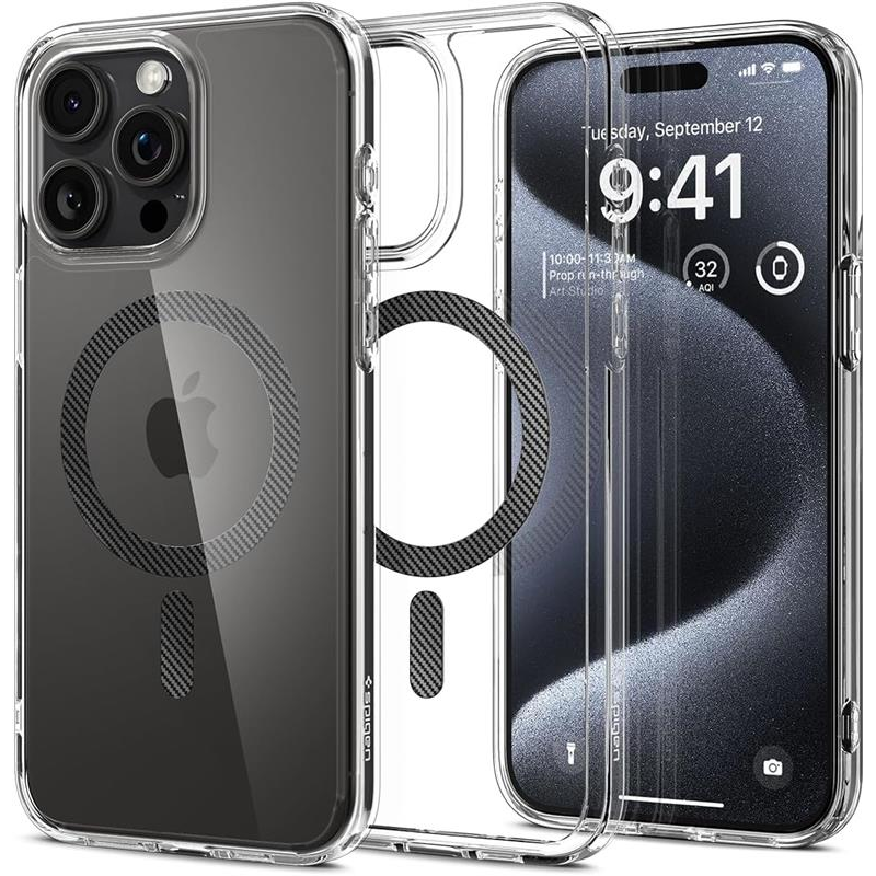 Чохол-накладка Spigen Ultra Hybrid MagFit для Apple iPhone 15 Pro Carbon Fiber (ACS06717)