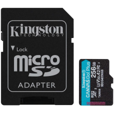 Карта пам`яті MicroSDXC   256GB UHS-I/U3 Class 10 Kingston Canvas Go! Plus R200/W160MB/s + SD-адаптер (SDCG4/256GB)