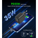 Мережевий зарядний пристрій Choetech (USB-C+USB-A) Black (PD6052-EU-BK)