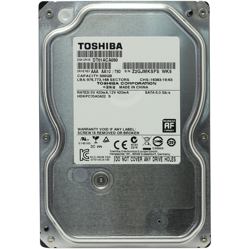 Накопичувач HDD SATA  500GB Toshiba 7200rpm 32MB (DT01ACA050) Refurbished
