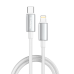 Кабель ColorWay USB Type-C - Lightning (M/M), zinc alloy braided, 3А, 1 м, White (CW-CBPDCL098-WT)