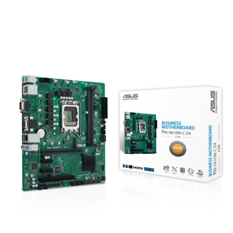 Материнcька плата ASUS PRO H610M-C D4-CSM s1700 H610 2xDDR4 M.2 HDMI D-Sub mATX
