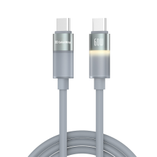 Кабель ColorWay USB Type-C - USB Type-C (M/M), warm light, 3А, 1 м, Grey (CW-CBPDCC092-GR)