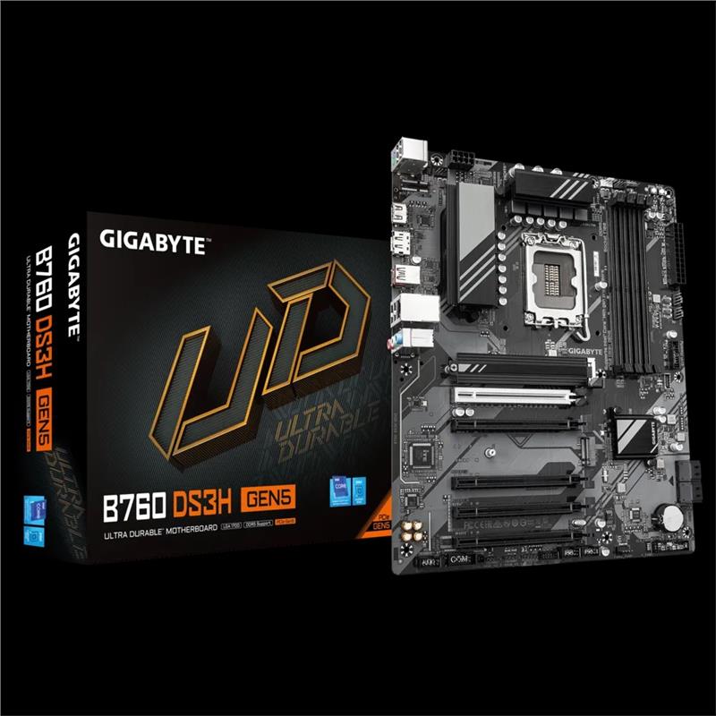 Материнська плата GIGABYTE B760 DS3H GEN5 B760 s1700 4xDDR5 M.2 HDMI DP ATX