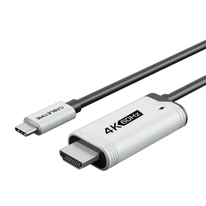 Кабель Cabletime USB Type-C - HDMI (M/M), 4K, Ultra HD, PD100W, для Nintendo Switch 2 м, Black (CC17L)