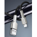 Кабель ColorWay USB - Lightning (M/M), metal head, 2.4 А, 1 м, Black (CW-CBUL046-BK)