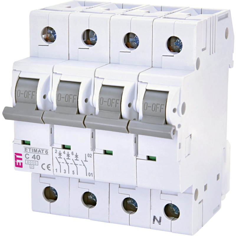 Автоматичний вимикач ETI ETIMAT 6 3p+N C 40 А (6 kA) (2146520)