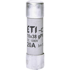 Запобіжник ETI CH 10х38 gPV 20A 1000V UL (10kA) (2625108)