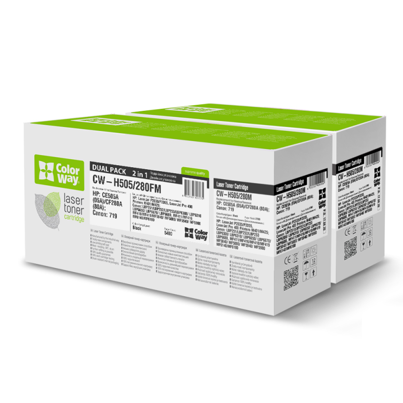 Картридж ColorWay (ColorWay-H505/280FM) HP LJ M425DN/425DW (CF280A/CE505A/Canon 719) Universal Dual Pack