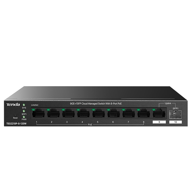 Комутатор Tenda TEG2210P-8-120W